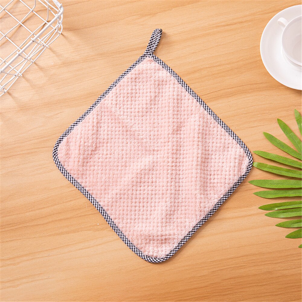 1/3/5PCS Dishcloths Water Absorbable Rag Glass Kitchen Microfiber Coral Fleece Cleaning Cloth Wipes