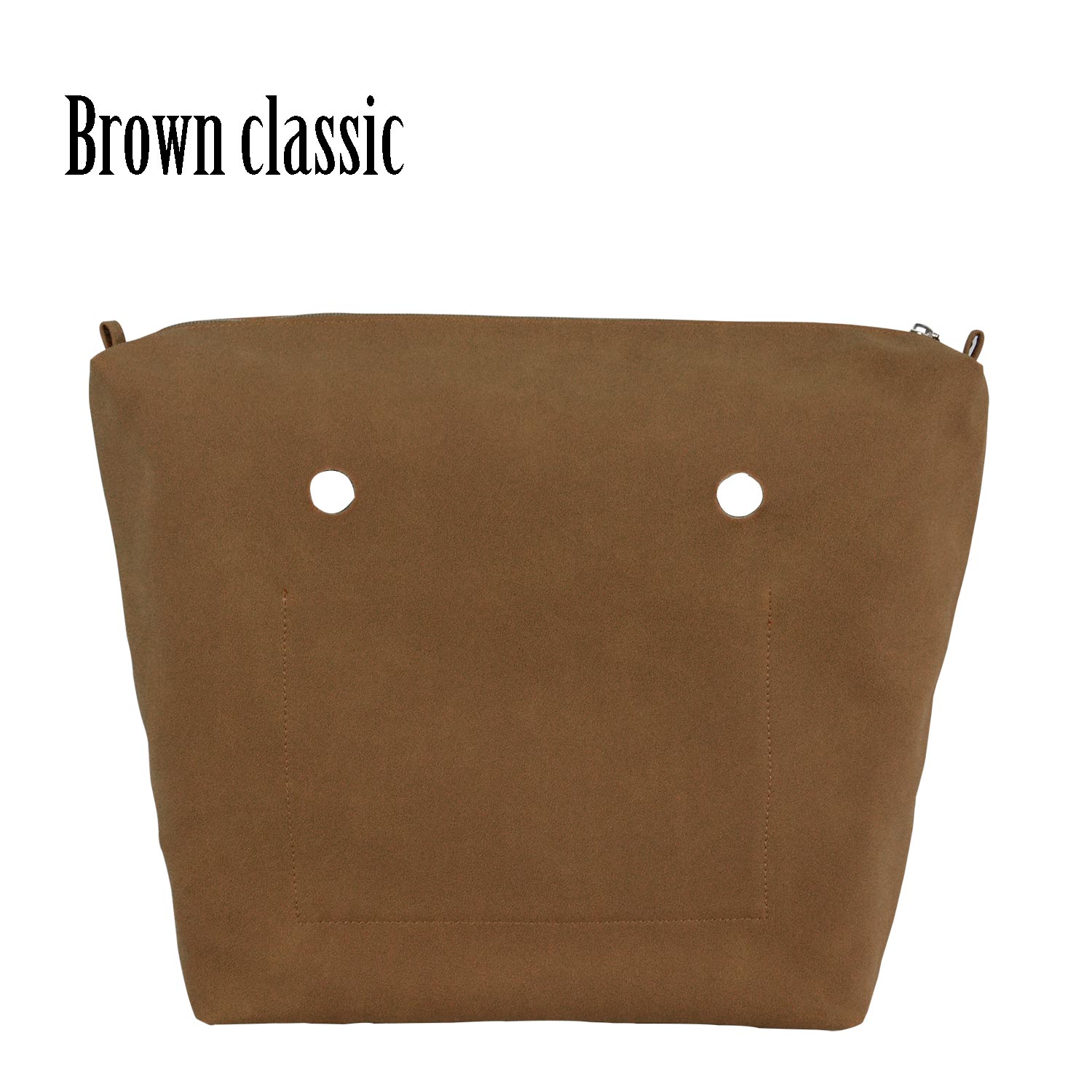 huntfun PU Nubuck Frosted Leather Waterproof Inner Lining Zipper Pocket for Obag Classic Mini Lining Insert for O BAG: brown classic