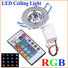 1 stks Led-lampen Lamp 3 W RGB 16 Kleuren Spot Light AC85-265V + IR Afstandsbediening RGB LED plafond Downlight