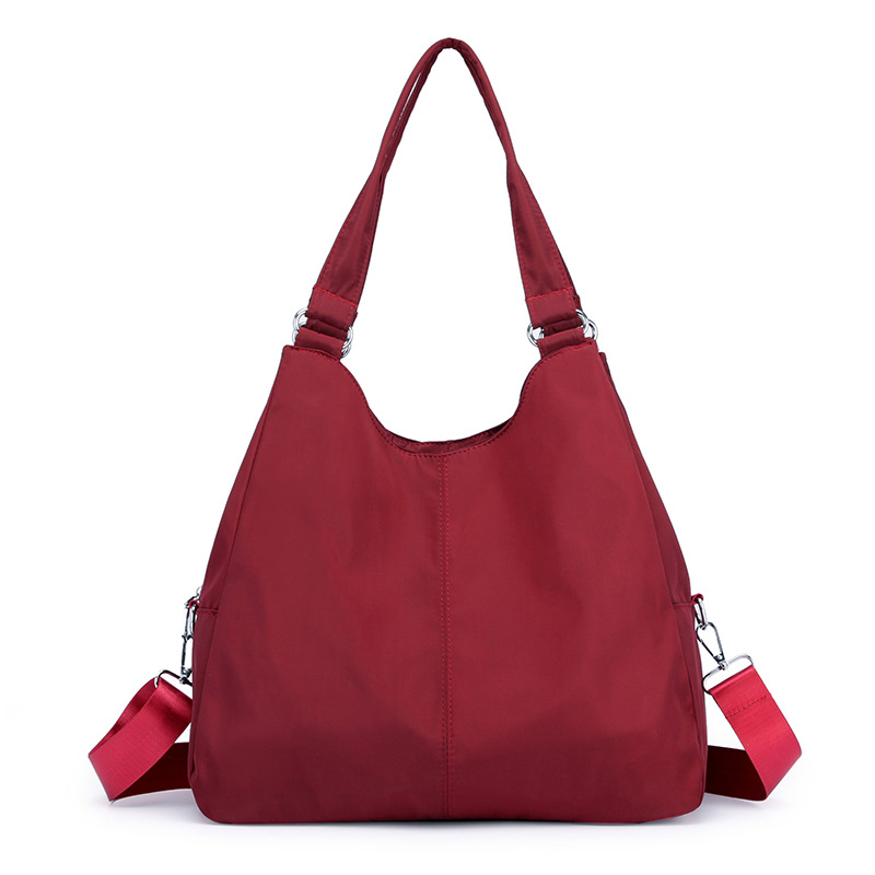 neue Casual Frauen Handtasche Wasserdichte Nylon Schulter Tasche Gute Tragen-beständig Big Tote Messenger Taschen: Burgundy