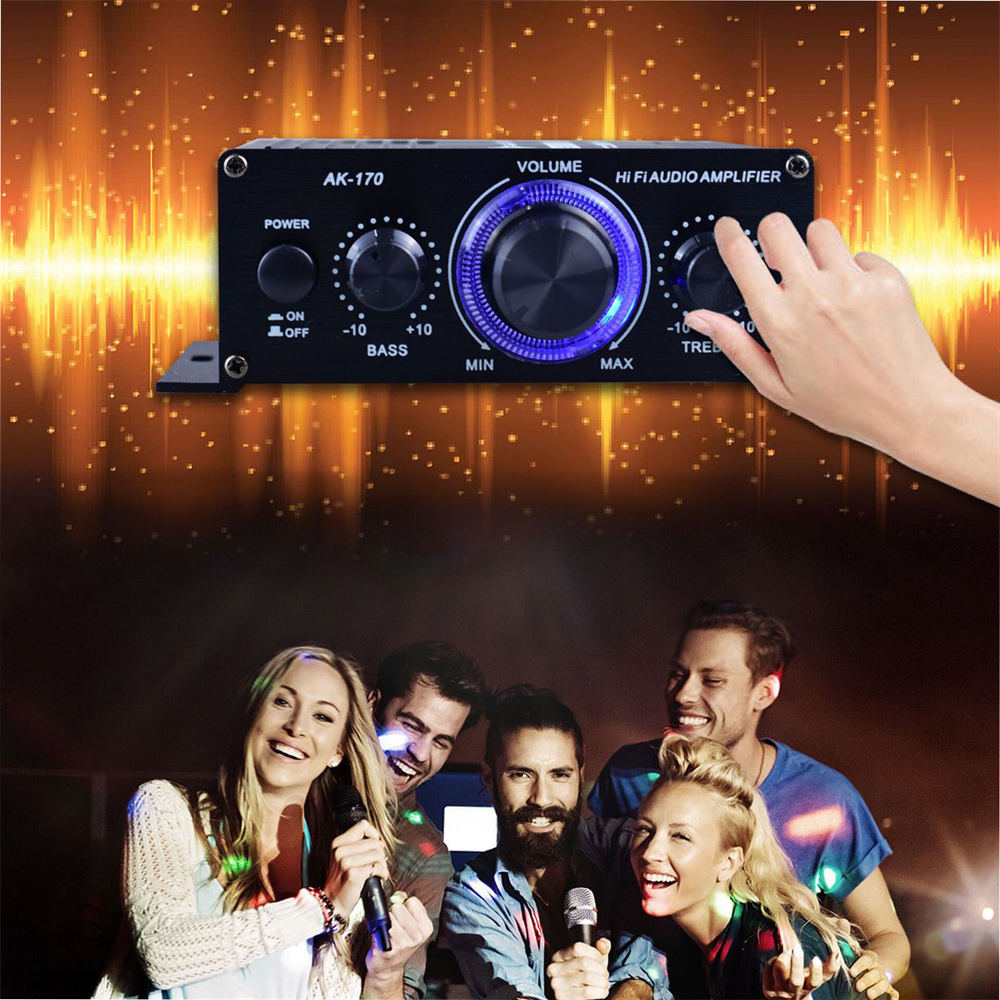 AK170 Wzmacniacz 40W 12V Domowy samochodowy wzmacniacz mocy Hifi Stereo Audio AMP Głośnik Domowy dźwięk Wzmacniacz mocy