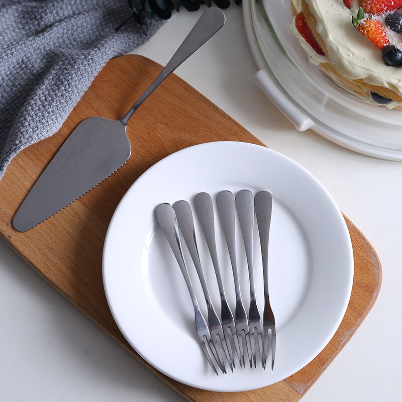 Style européen gâteau plat verre céramique exposition plateau cache-poussière essai plaque décoration créative Dessert Table décoration: Cake Shovel X1 Fork X6