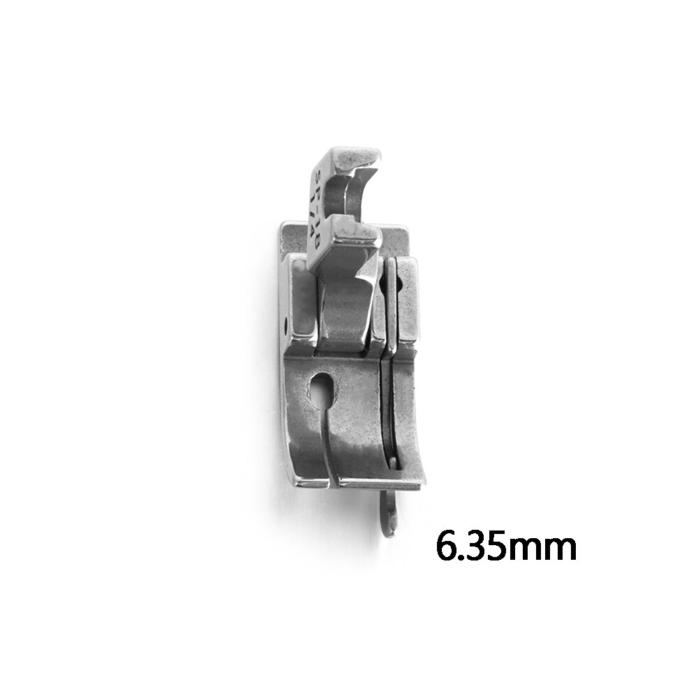 Pied-de-biche en métal pour Machine à coudre industrielle 1/4, 1/8, 3/8, 1/16, 3/16, 5/16, 1/32, SP-18, bord mobile, aiguille simple, 1 pièce: 6.35mm