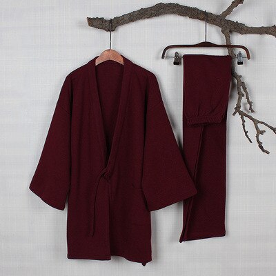 2022 Japan Losse Casual Kleding Kostuums Van Traditionele Japanse Samurai Mannen Kimono Gewaad Pyjama Thuis Dragen Sets: color3 / M