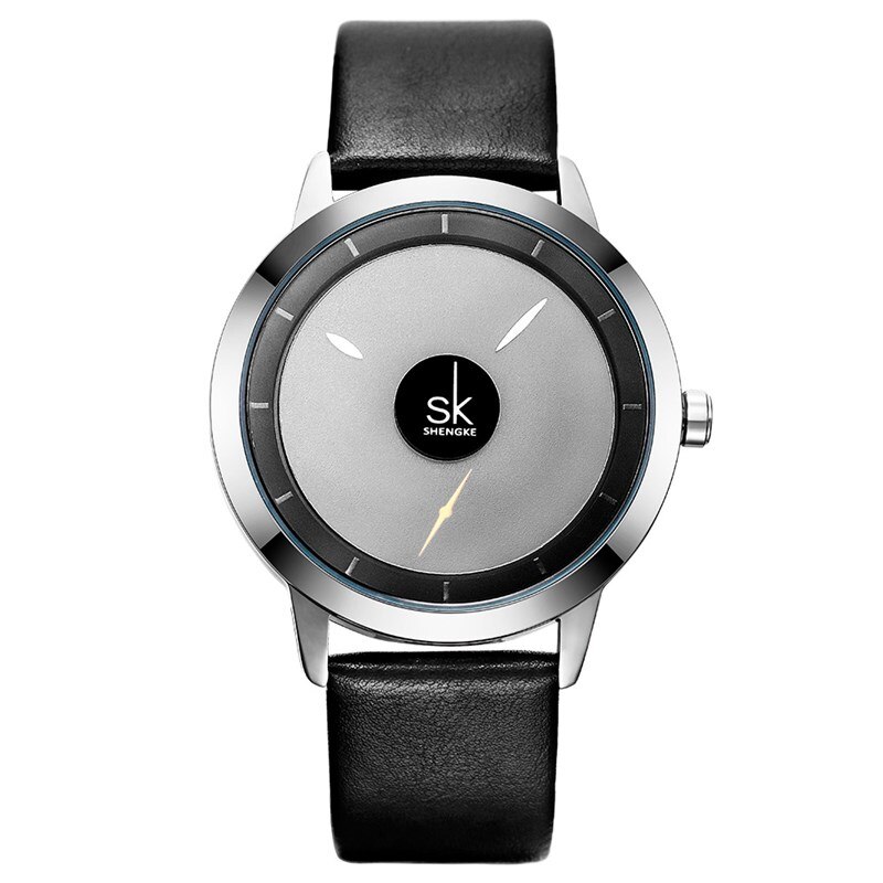 Paar horloge eenvoudig heren- en dameshorloge leren band waterdicht quartz paar formele heren- en dameshorloges: Mannelijke grijze