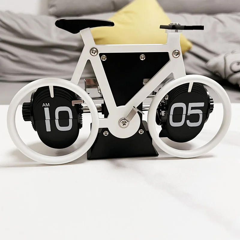 Reloj Digital con tapa Vintage, reloj de mesa con página abatible automática mecánica, reloj Digital con tapa para oficina, decoración del hogar,: YELLOW