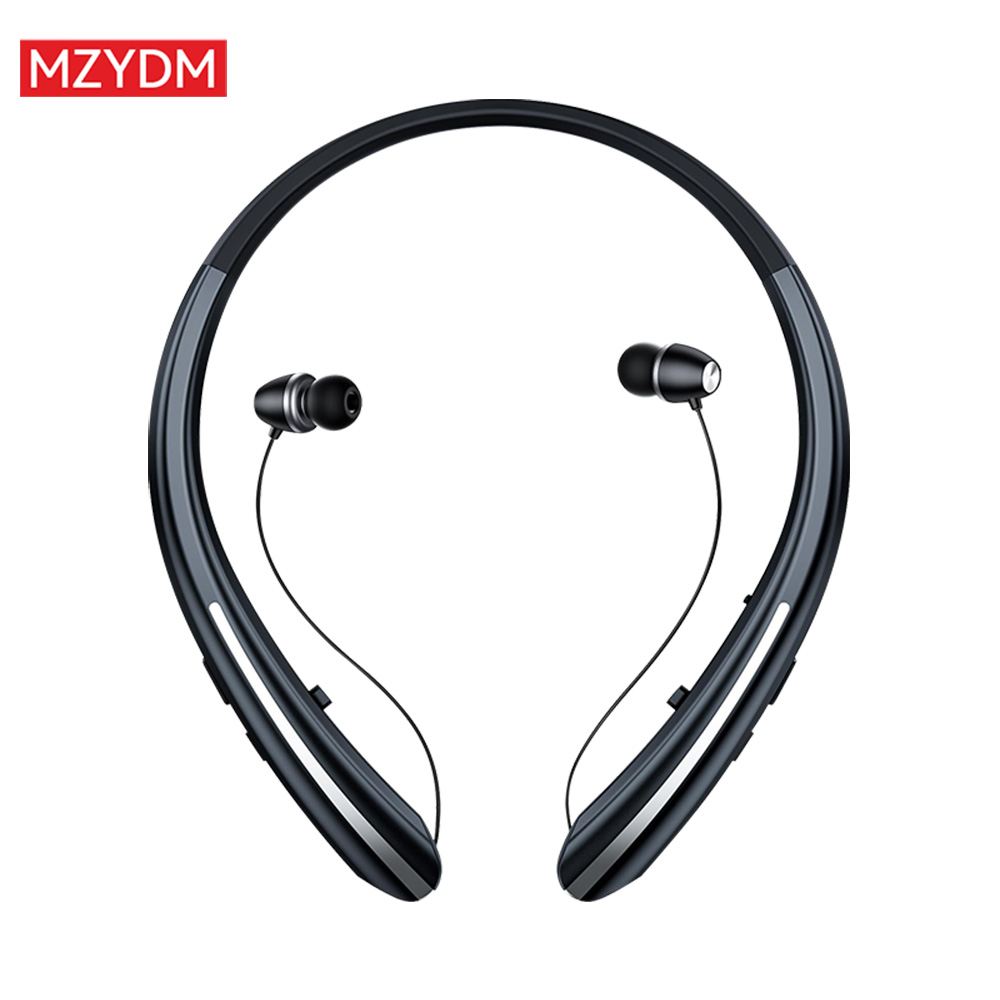 Bluetooth Neckband Headphones HX801 Noise Cancelling Sports Earbuds Waterproof HiFi Stereo Bass Wireless Headset Earphones: Silver