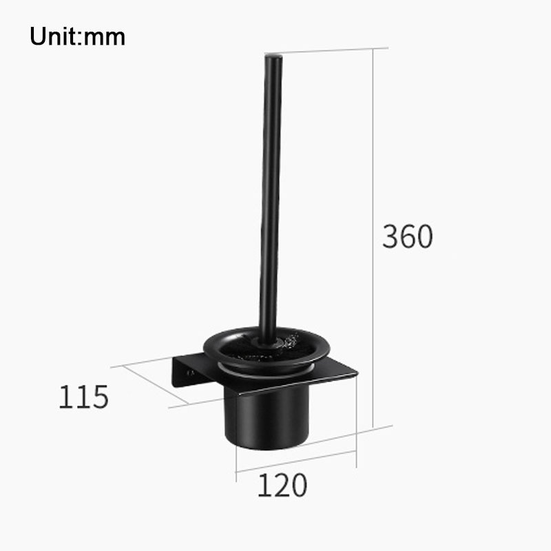 Stainless Steel Toilet Brush Holder Black Wall Mounted, Toilet Bowl Brush Holder for Bathroom Cleaning Kit