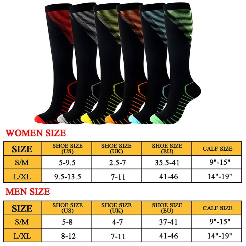 Sports Socks Compression Socks Running Women Men Marathons Circulation Athletic Edema Varicose Veins Travel Over Knee Stockings