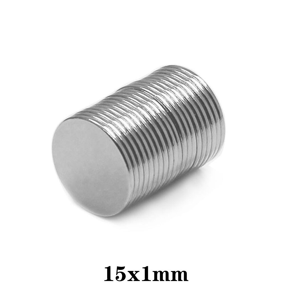 20 ~ 300 stk 15 x 1 mm kraftige runde magneter 15 mmx 1mm masseregneark neodym magnet disc 15 x 1mm permanent ndfeb magnet stærk 15*1 mm