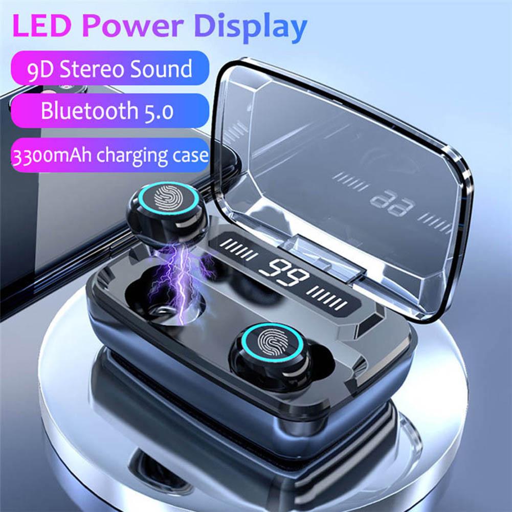 M11 bluetooth 5.0 tws in-ear draadloze stereo oordopjes, sportheadset oordopjes met digitaal display en oplaadbox