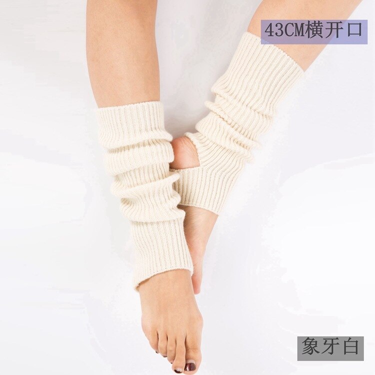 1 paar dames meisjes beenwarmers sokken lange sokken zonder voet winter herfst dans ballet kousen volwassenen en kinderen dijbeenwarmers: Ivoor