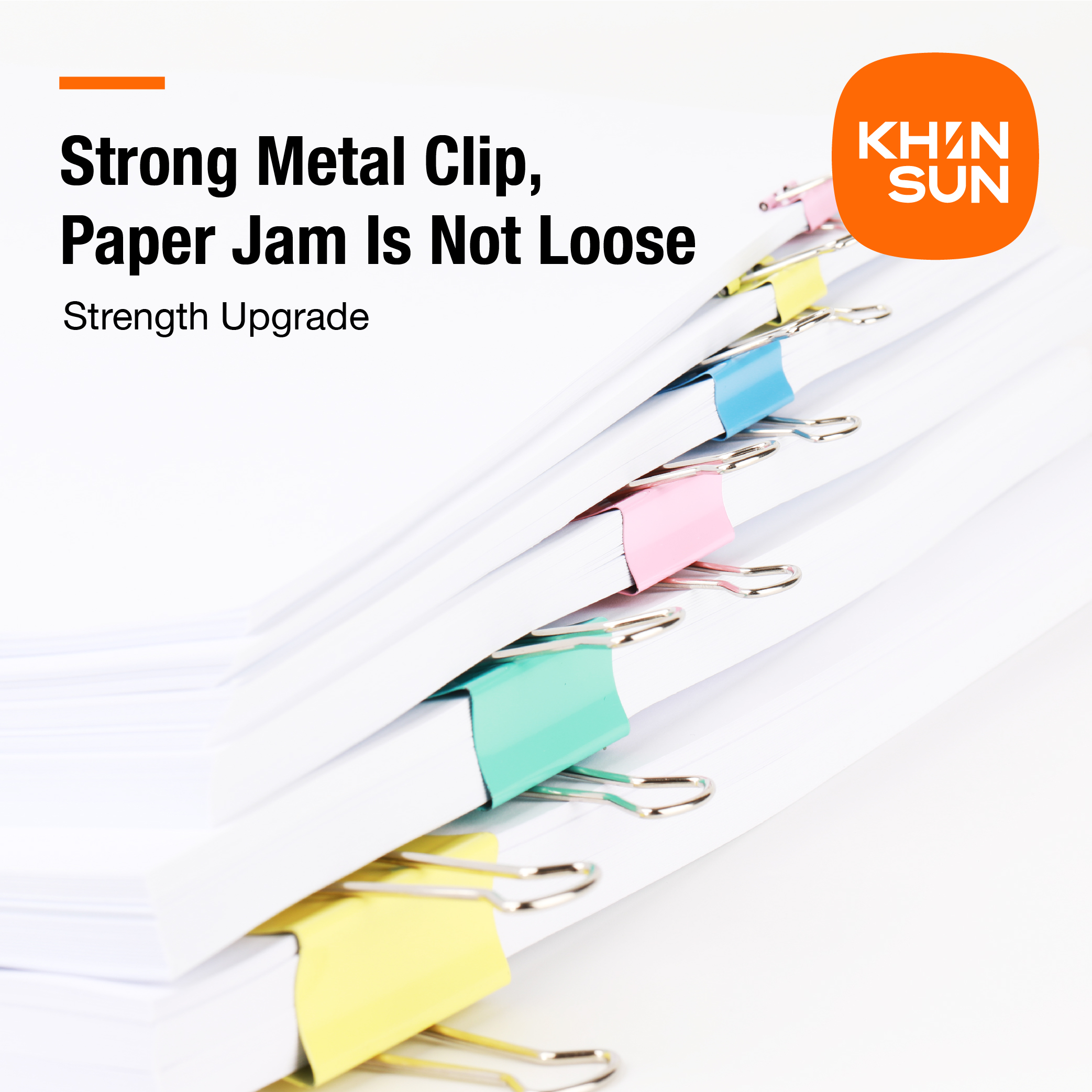 Khinsun Color Binder Clip 15/19/25/32mm Multicolor Paper clips Document File Binder school office supplies E8554A
