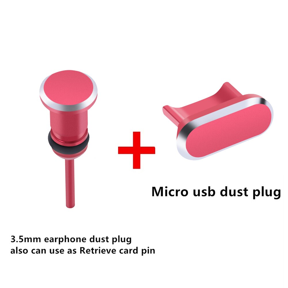 Universele Micro Usb Poort Opladen 3.5Mm Koptelefoon Jack Metalen Stof Plug Universele Voor Android Telefoon Headset Stopper Earphone Poort