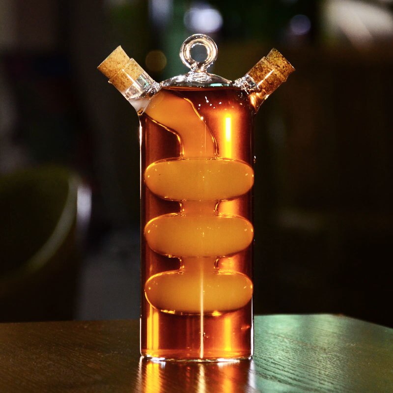 Newest Bar Double Tube Cocktail Glass Bottle Mandarin Duck Lovers Sharing Two Different Drinks Cup Funny Glasses