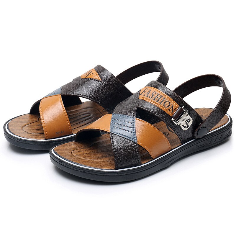 Style vietnamien hommes d'été sandales Peep orteil tongs chaussures mâle extérieur antidérapant plat plage diapositives NANLX24