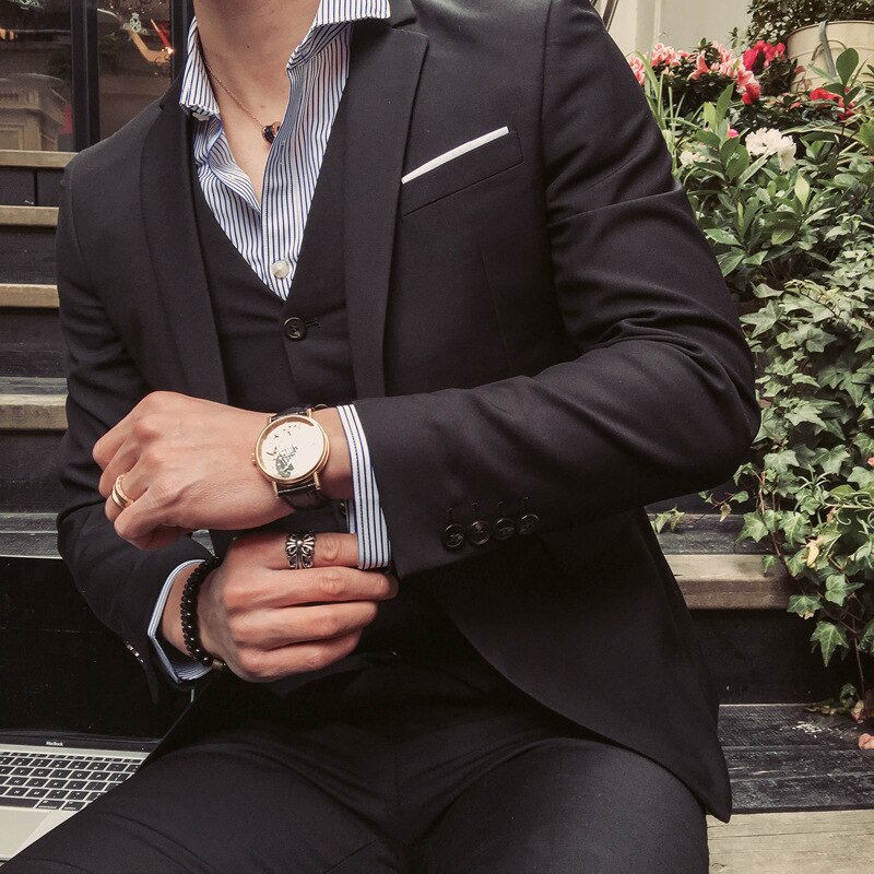 ZOGAA Männer 3 stück anzug lässig Britischen stil Anzug Jacke weste Schlauch drei-stück anzug Blazer hochzeit männer anzug 3 stücke