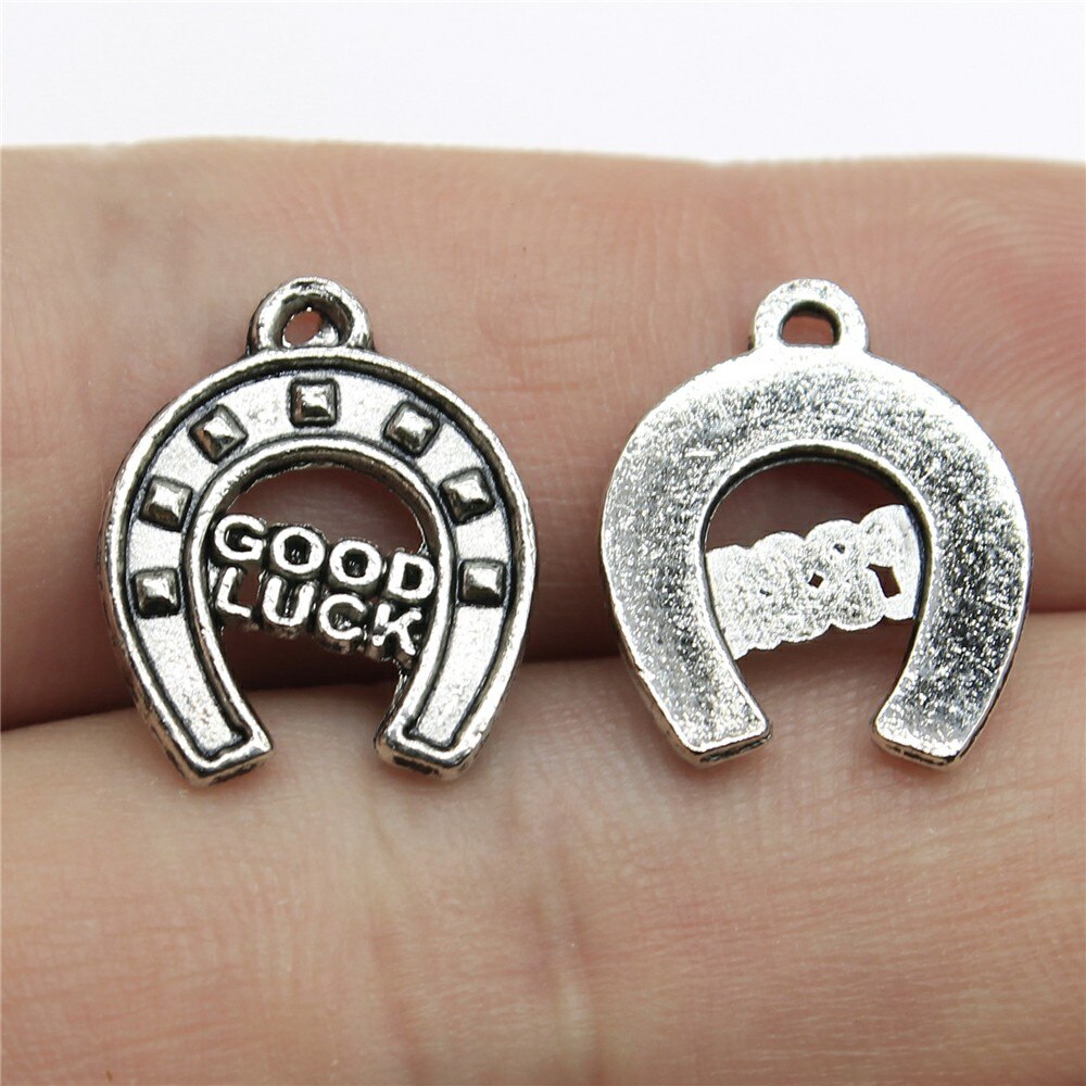 20Pcs Hoefijzer Hanger Charms Antiek Zilver Kleur Horse Shoe Charms Sieraden Diy Lucky Horseshoe Bedels Voor Armband: B11827-17x14mm