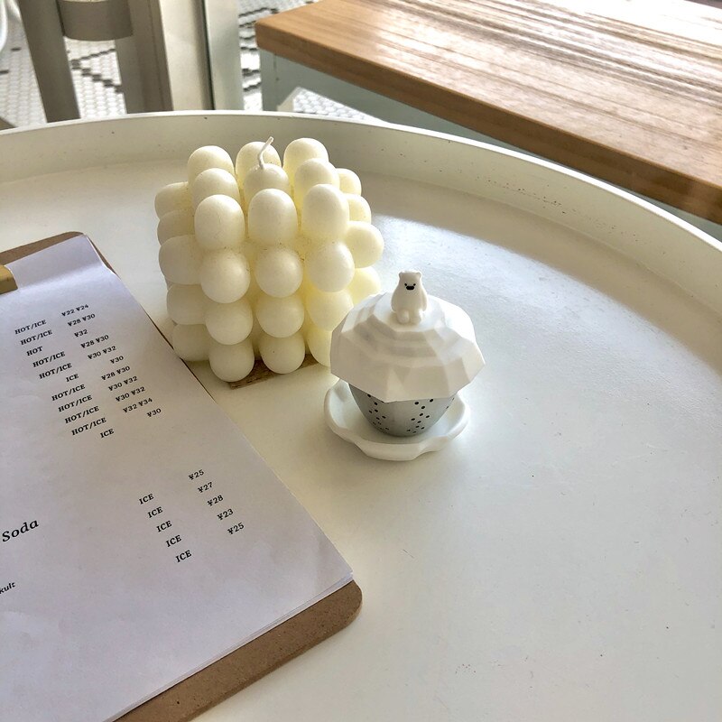 Tea Bag Food Grade Leaf Herbal Spice Filter 1 Pcs Penguin Shape Tea Infuser Strainers Filter Loose Silicone Koreanstype: Floating white bear
