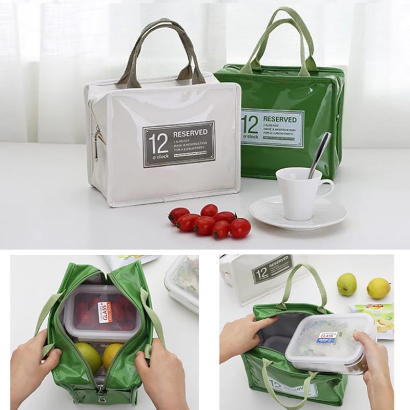 1Pcs Portable Film for Women Kids Men with Zipper High-capacity Insulation Bags Hand-held Waterproof Lunch Bag