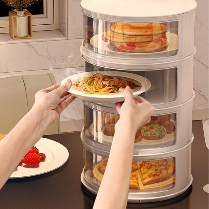 Heat Preservation Dish Rack Storage Transparent Plastic Food Cover Dish Shelf for Heat Preservation and Dustproof