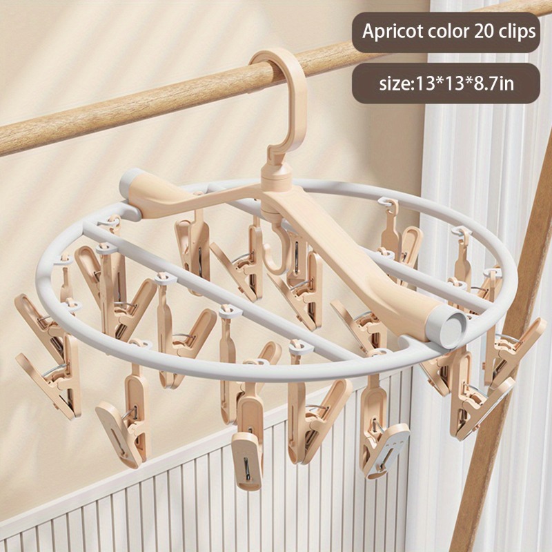 Wäscheständer mit 20/24 Clips, multifunktionaler, winddichter Sockenclip für Höhle Haushalt, Wäscheständer, Wäscheständer, Kleiderständer: Rosa / 24