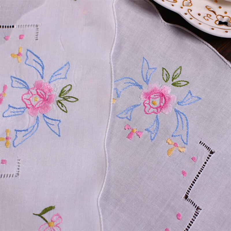 Alfombrilla de algodón bordada para mesa, posavasos de tela para taza, posavasos, Mantel Individual para bebidas de Navidad, para comedor, té y cocina