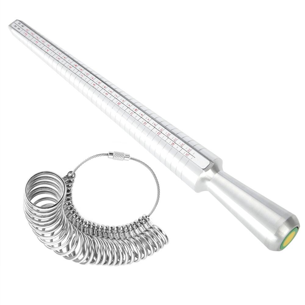 Standard Finger UK Ring Sizer Gauge / Ring Mandrel Sizing Measuring Stick Jewelry Size Metal Silver Measure Tool Equipments