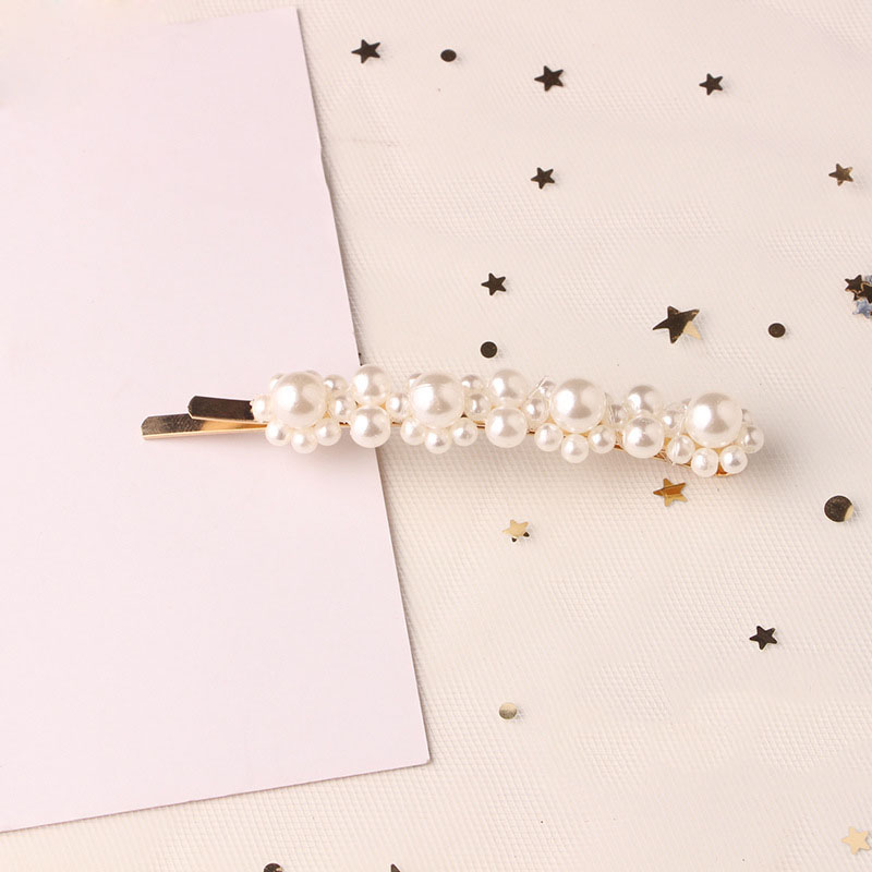 Pearl Hair Clip for Women Girl Korean Snap Barrette Stick Hairpin Hair Styling Accessories: 6
