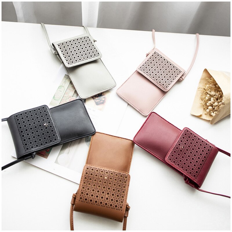 bolso para teléfono móvil con pantalla táctil, cartera para teléfono inteligente, correa de cuero, bolso de mano para mujer, bolso para Iphone X para Samsung S10 y Huawei