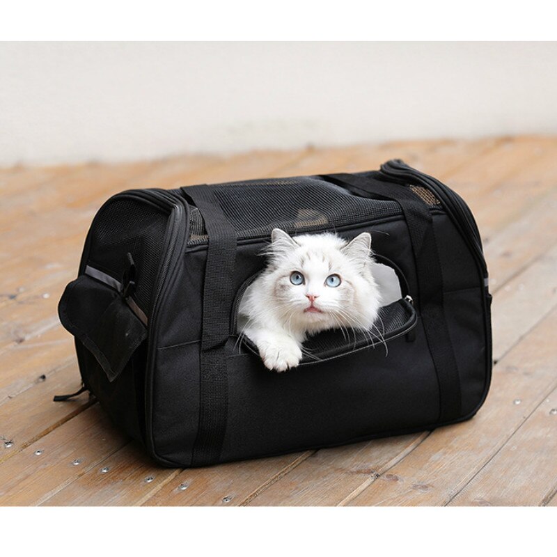 Pet Carrier Travel Cat Carrying Bag Portable Pets Backpack Breathable Car Safety Seat Cat Strap Multifunctional Foldable Pet Bag