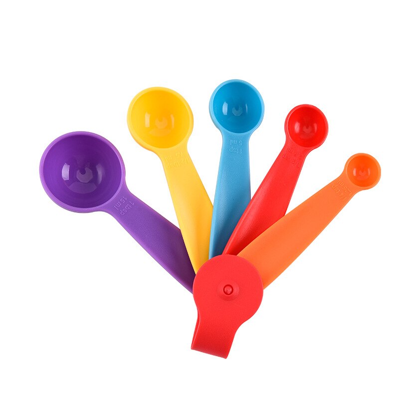 5 Pcs Rainbow PP Measuring Cups and Spoons Kitchen Tools Gadgets Cooking Baking Tool Set Safty Food Meaure Accessories