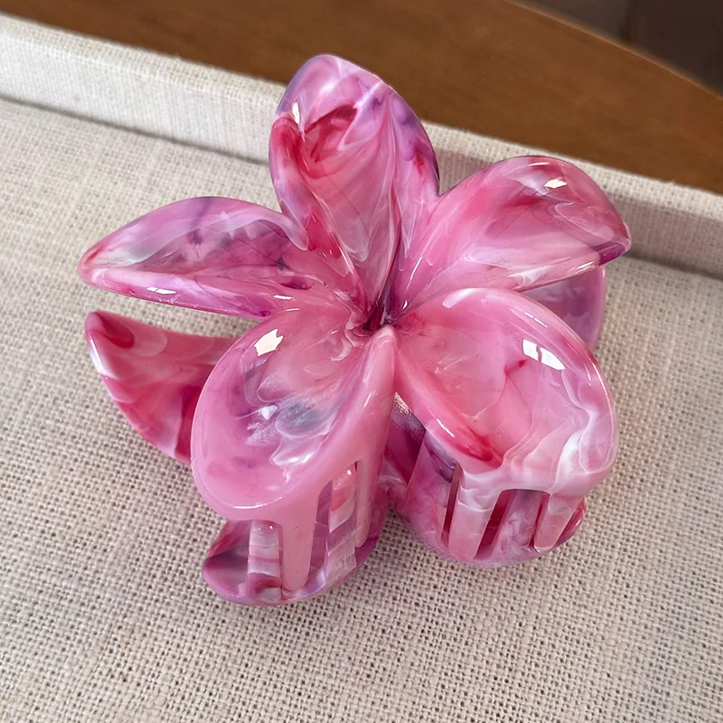 Flower Hair Claw Clip for Women Hair Clips Crab Clamp Barrettes Girls Hair Accessories Summer Shark Hairpin Headwear 1pc: Lavender