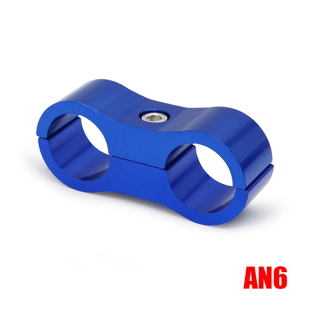 AN4 AN6 AN8 AN10 AN12 abrazadera de línea de manguera de goma trenzada, separador de línea anodizado de aluminio, Kit de abrazadera divisora, negro/rojo/azul: Blanco