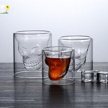 6 stk 25ml skudd glass cocktail øl hodeskalle glass whisky hodeskalle hode vodka skudd glass drikkevare til hjemmekontor barware