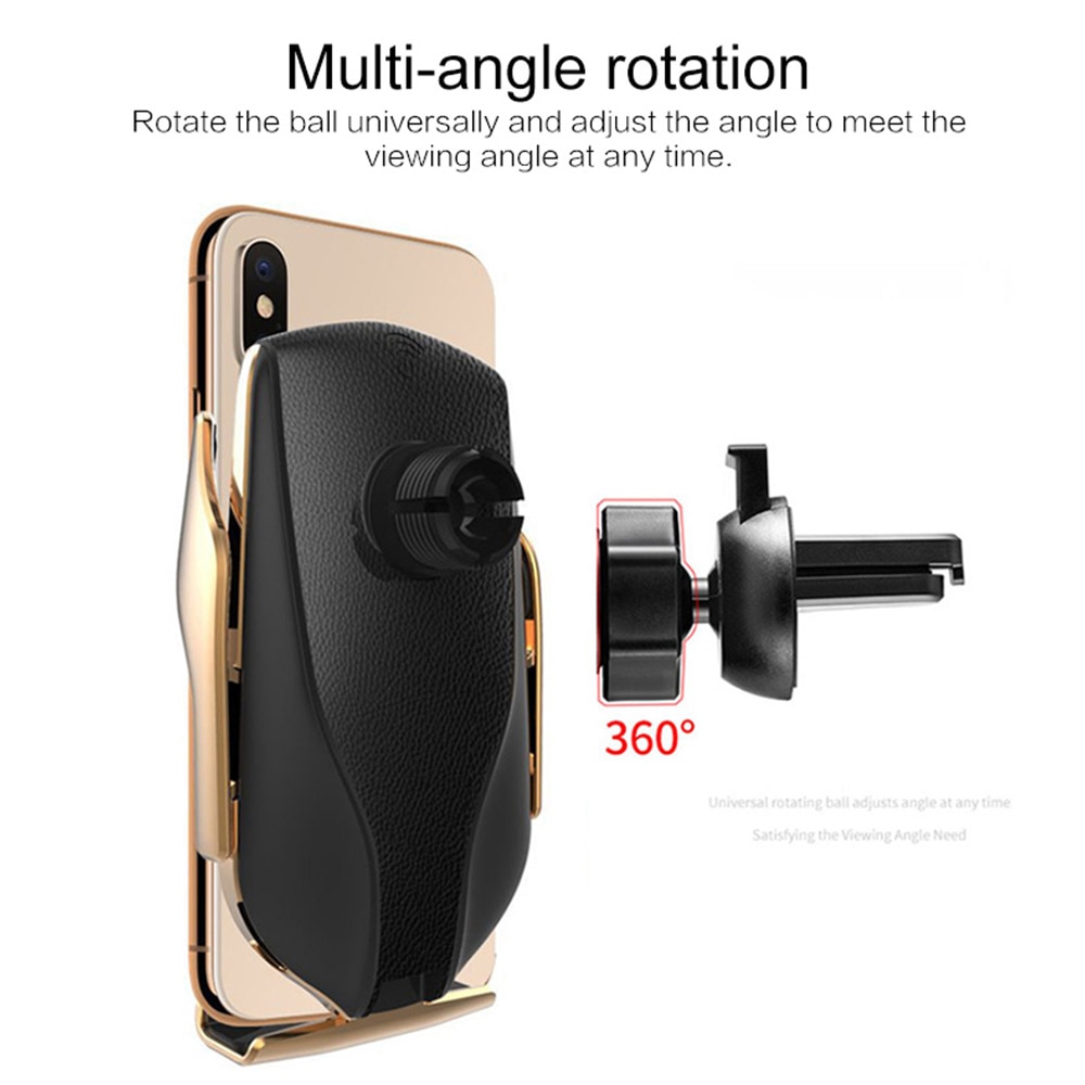 Kisscase Automatic Clamping Fast Charging Car Phone Holder for iPhone 11 7 For Samsung Mobile Phone 10W Wireless Car Charger
