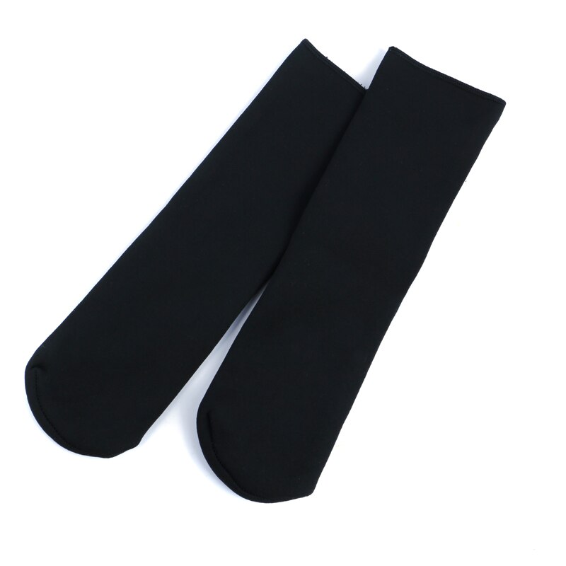 Calcetines gruesos de terciopelo para mujer, medias de deporte, esquí, nieve, informales, para el hogar, suelo cálido, cepillado, Otoño e Invierno: Black