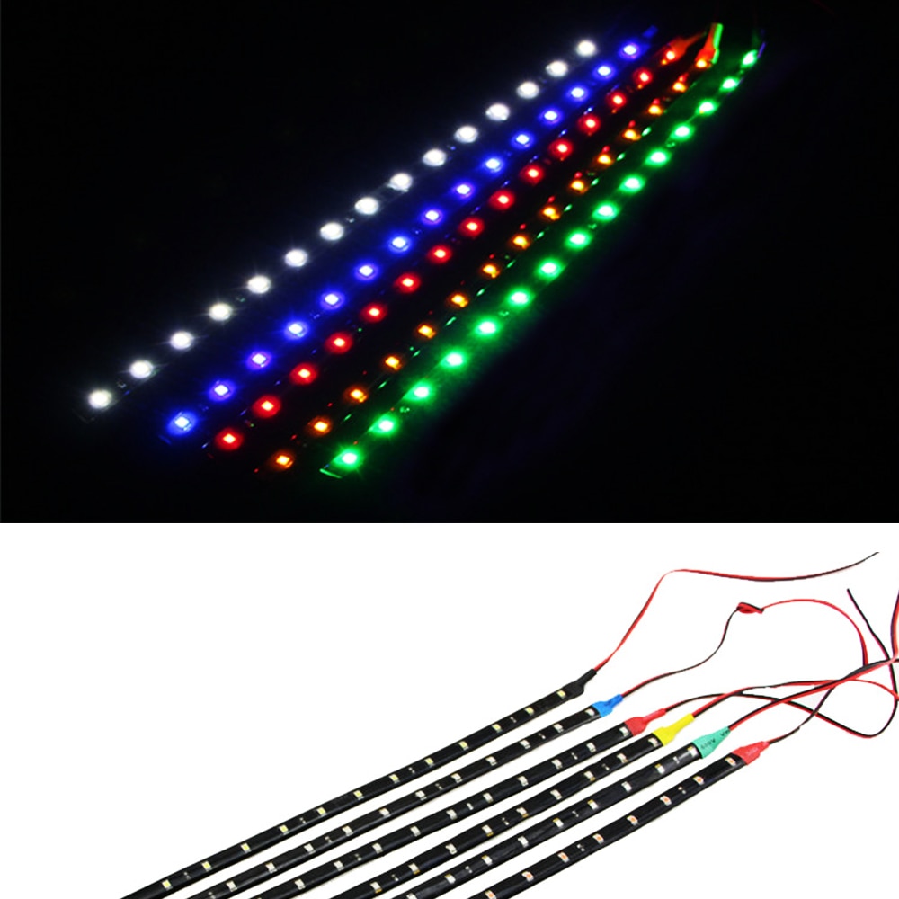 Auto led 3528 lichtstrips 12v 15 flexibele zachte lichtstrip decoratieve lichtstrip 30cm-1210 lichtstrips autodecoratie