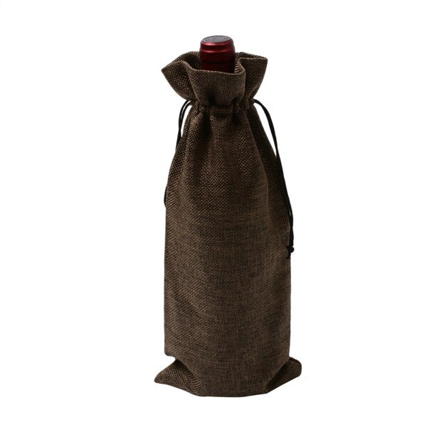 Jute Wijn Zakken rode wijn Fles Covers Champagne Pouch jute Verpakking Zak Bruiloft Verjaardagsfeestje Decoratie Wijn Zakken: Coffee
