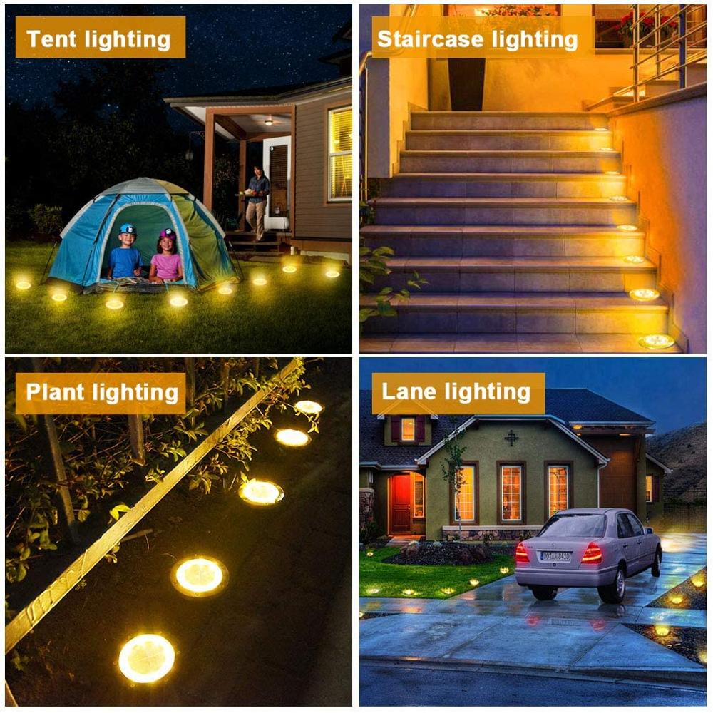 8 led solcelle bakken lampe stein-lignende utendørs hage lys vanntett solar dekk lys plen sti gangvei sti lampe dekorasjon
