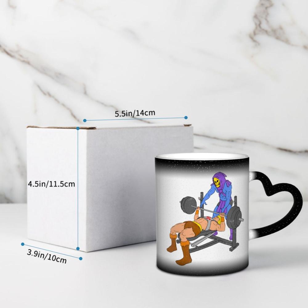 Gym Buddies Skeleton Weight Lifting Disposable Coffee K Mugs Glass Cups Tazas Set Water Bottle Double Wall Glass Christmas