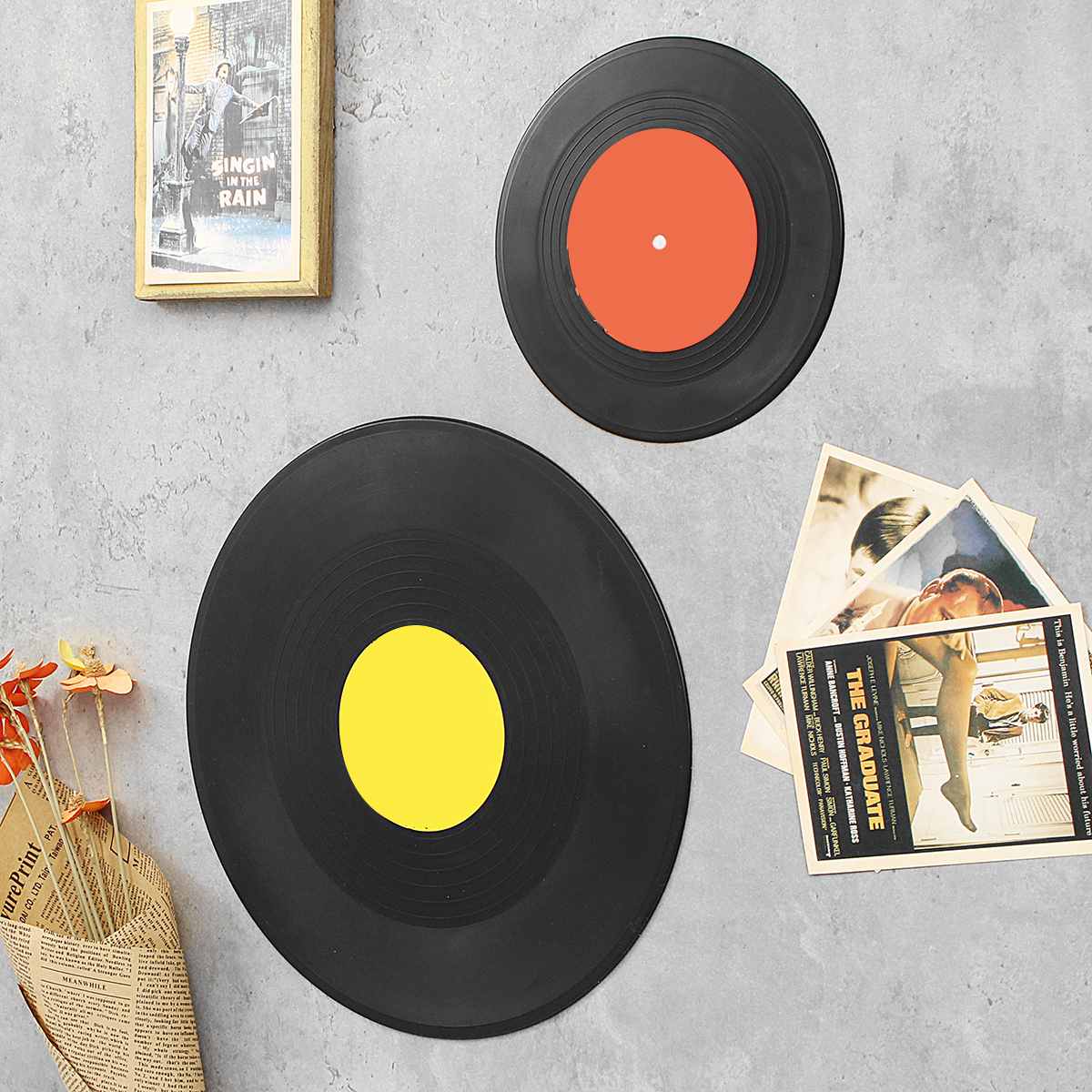 Disco de vinilo Vintage redondo americano, decoración de pared, restaurante, Bar, casa, artesanía y obra de arte, , estudio artístico, aspecto Vintage