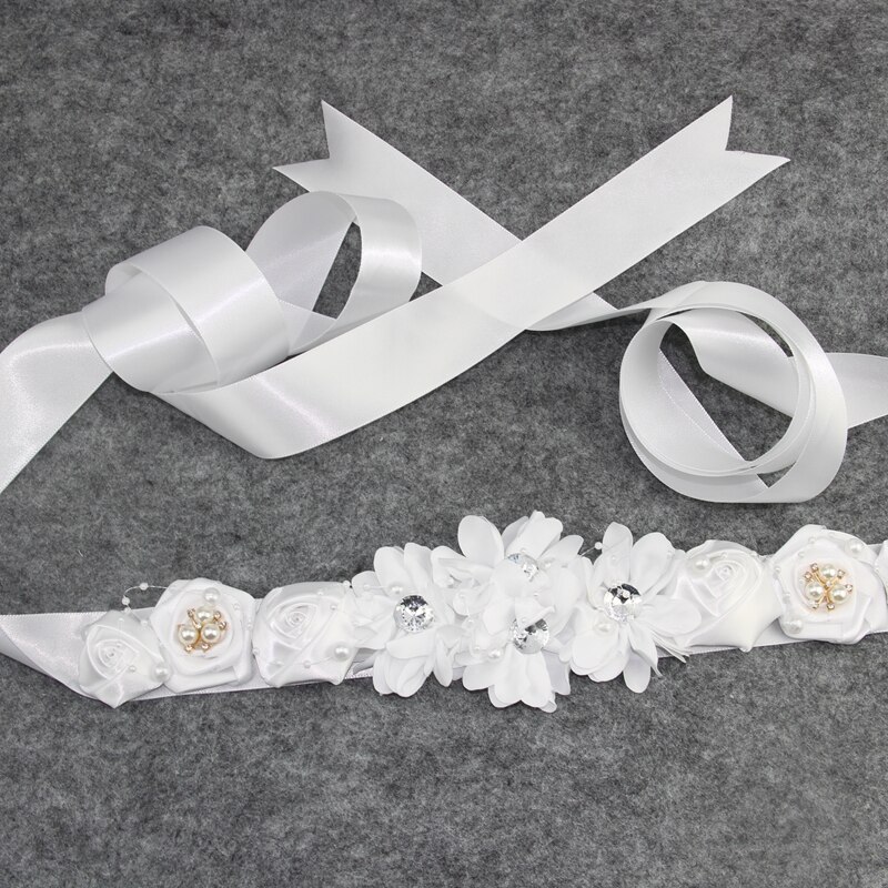 Fajín de cinturón de para boda, cinturones de vestir florales de poliéster para mujer, fajín de flores para boda y novia, cinta de satén, cinturón de flores YYY8077: Design1