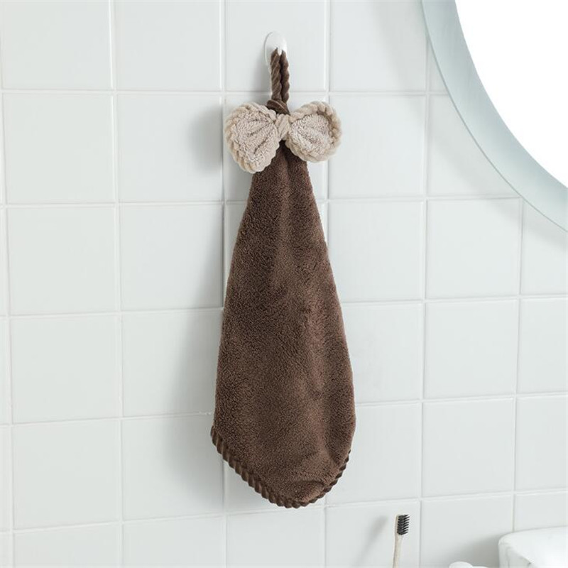 Bogen Hand Handtuch Mikrofaser Stoff Schnell-Trocken Wasser Absorption Trockenen Hängen Waschen Hand Handtuch freundlicher Tägliche Verwendung Küche Wc handtücher: Farbe 2