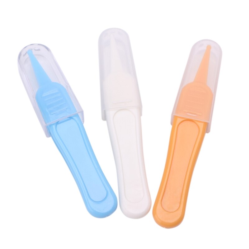 Baby Care Ear Nose Navel Cleaning Tweezers Safety Forceps Plastic Cleaner Clip: Default Title