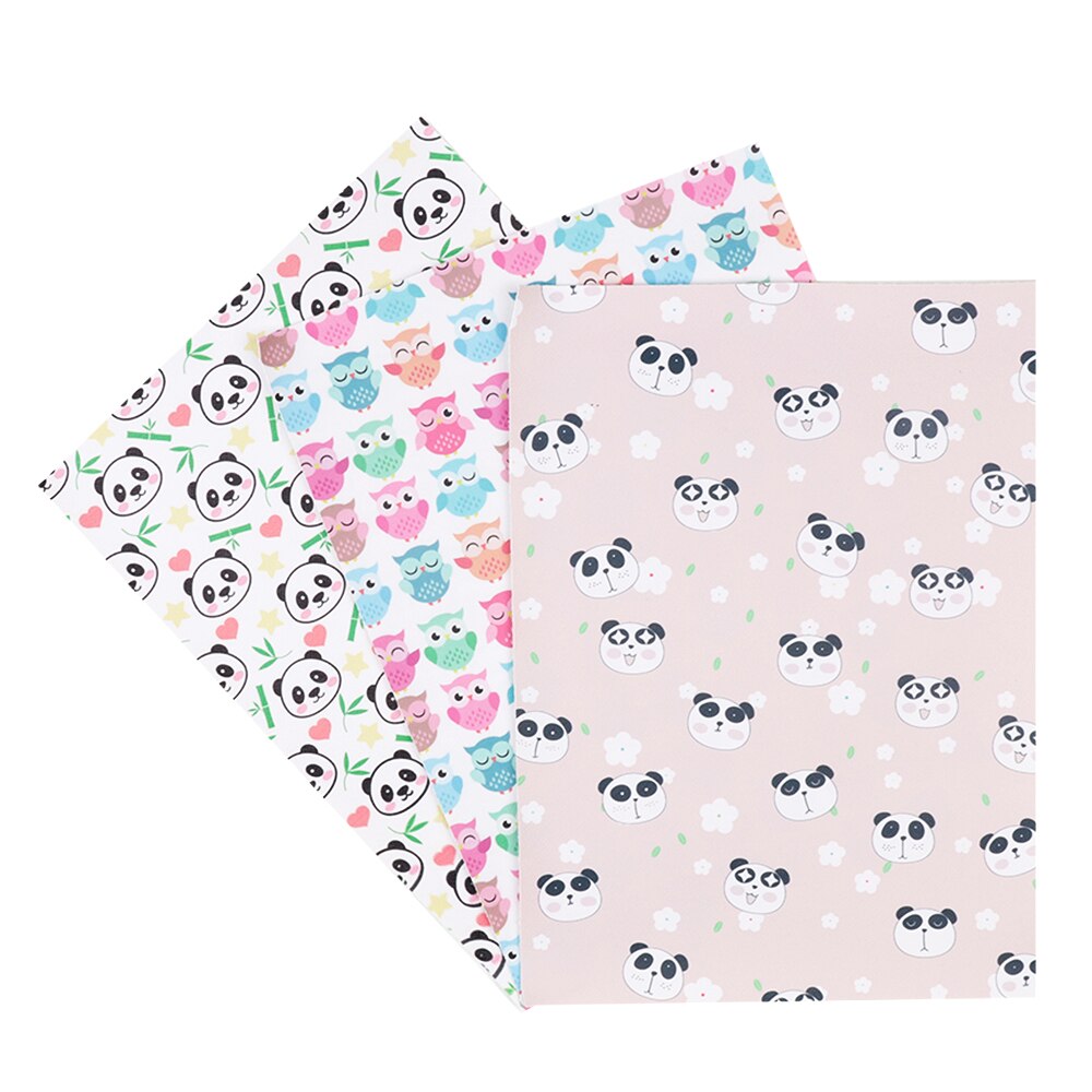 Ibows 22*30cm snytetiska läderlakan konstlädertyg uggla panda tryckt vinyltyg för gör-det-själv-hårbågehantverk rosettmaterial