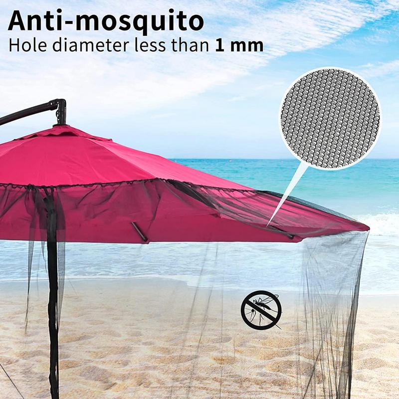 Paraplu Klamboe Voor Buiten Tuin Patio Parasols Luifel Tent Klamboe Verstelbaar Touw Polyester Zonnescherm Net