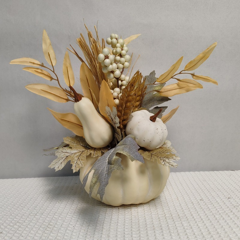 1pc halloween-dekorationer pumpaprydnader konstgjorda pumpor lönnlöv höstfest skördefestival höst heminredning rekvisita: Orange