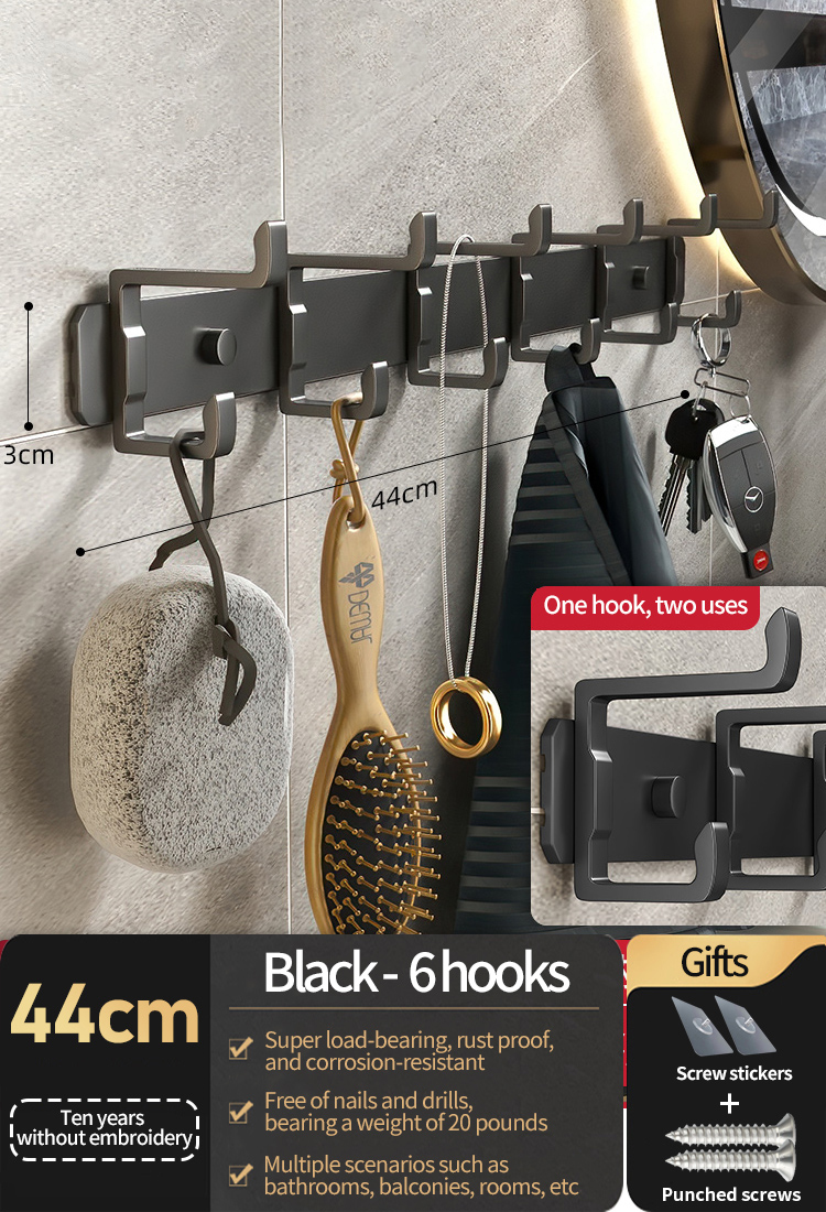 Geen noodzaak om de haak achter de deur te boren, opberghangers, jas- en hoedenhaken, hangers, slaapkameropbergrekken, keukenhaken: Marineblauw