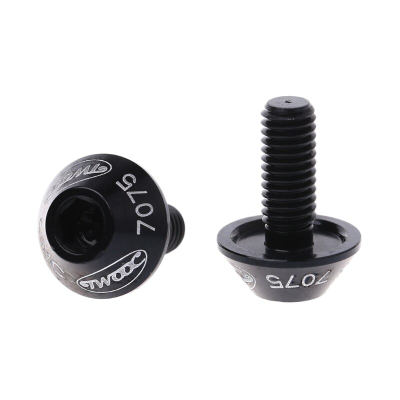 2 uds M5x10mm aleación de aluminio bicicleta soporte de botella de agua de bicicleta perno titular tornillo: Black